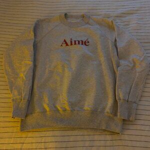 Aime Leon Dore Grey Crewneck Sweatshirt Size XL